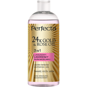 Perfecta 24K Gold&Rose Oil Luxuriöses 3-in-1 beruhigendes Mizellenfluid