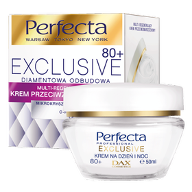 Perfecta Exclusive  Diamentowa Odbudowa Multiregenerujący krem przeciwzmarszczkowy 80+ 50ml