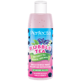 Perfecta Bubble Tea Nährende und reinigende Gesichtsreinigungsemulsion Butterfly Tea, Erythritol + Wild Indigo