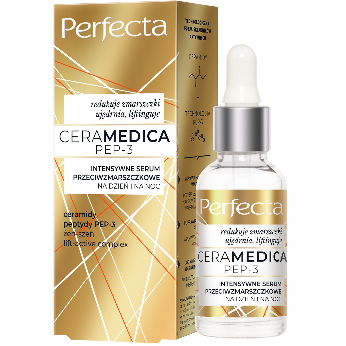 Perfecta Ceramedica PEP-3 Intensywne serum przeciwzmarszczkowe na dzień i na noc