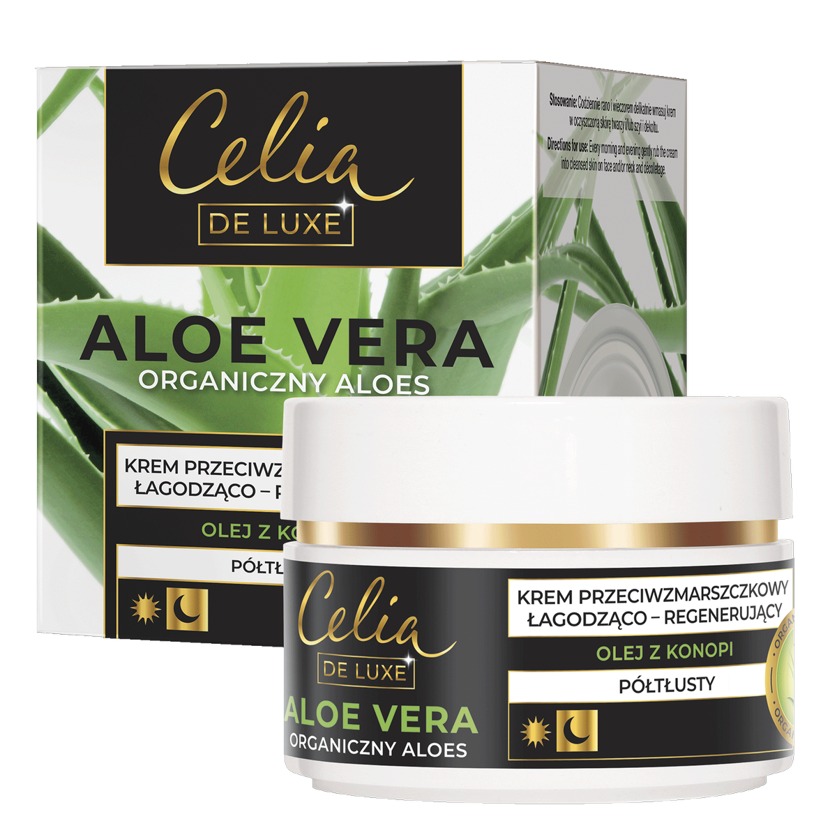 Celia Aloe Vera Półtłusty Krem Przeciwzmarszczkowy Łagodząco-Regenerujący