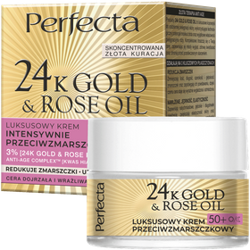 Perfecta 24K Gold & Rose Oil Luxury Anti-Wrinkle Day and Night Cream 50+