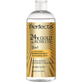 Perfecta 24K Gold&Rose Oil Luxuriöses 3-in-1 feuchtigkeitsspendendes Mizellenfluid