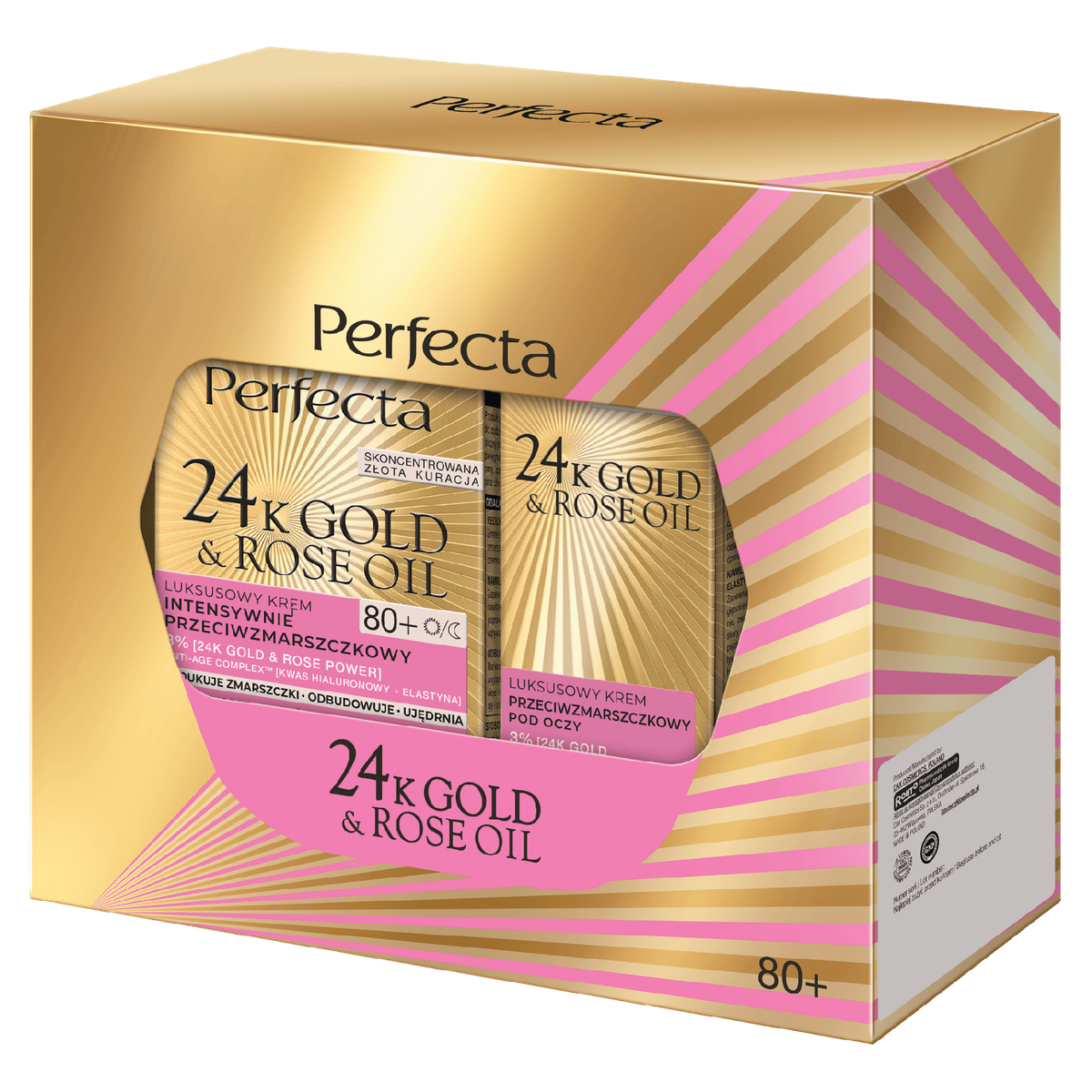 Zestaw Perfecta 24K Gold & Rose Oil Krem do twarzy 80+ i Krem pod oczy