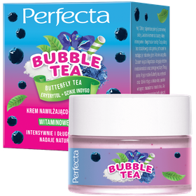 Perfecta Bubble Tea Feuchtigkeitsspendende und leuchtende Gesichtscreme Butterfly Tea, Erythritol + Wild Indigo