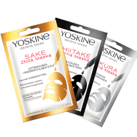 Set Yoskine Geisha Mask - Golden, Silver, Black Sheet Mask