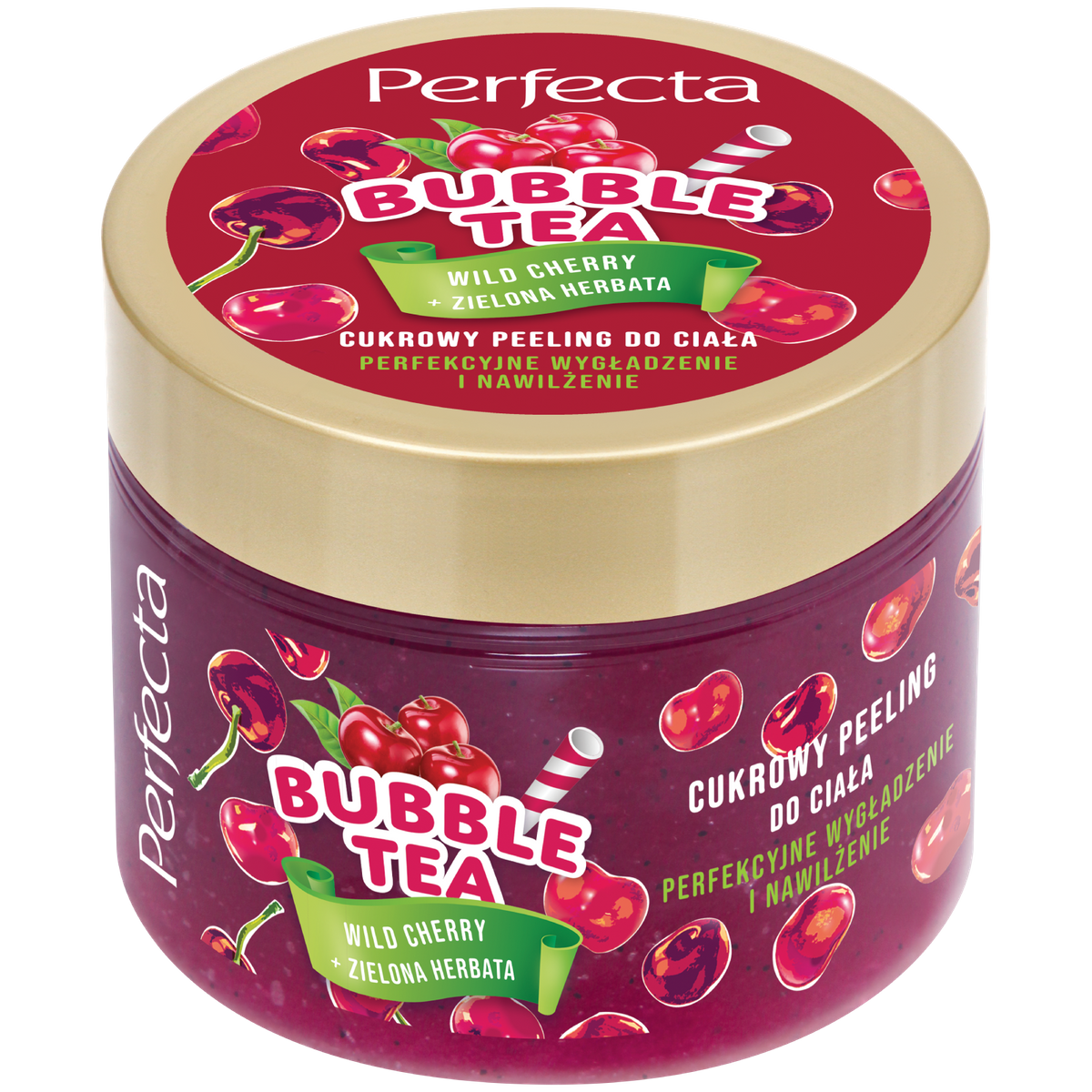 Perfecta Bubble Tea Cukrowy peeling do ciała Wild Cherry