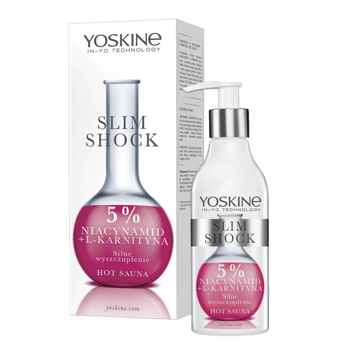 Yoskine Slim Shock Zabieg, balsam wyszczuplający 5% NIACYNAMID + L-KARNITYNA