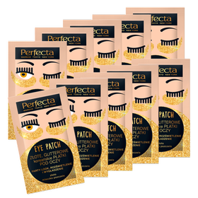 10x Perfecta Eye Patch Złote, Glitterowe Koreańskie Płatki pod Oczy
