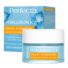 Perfecta Hyaluron Ice Night face cream-serum 3x Hyaluron + Electrolytes, deep hydration and skin soothing