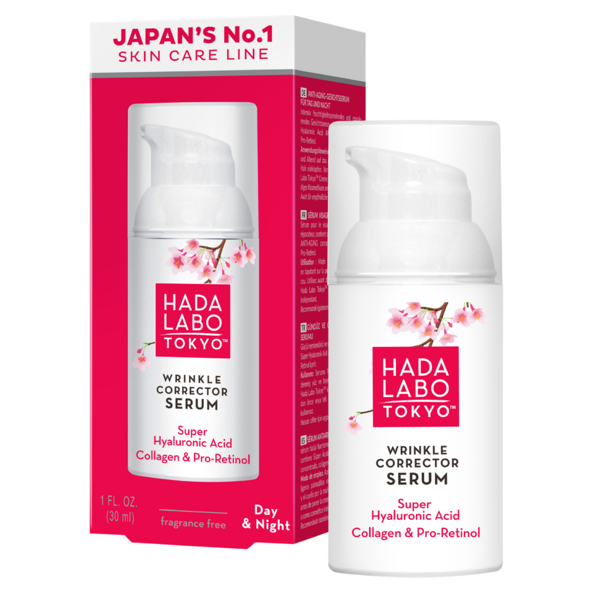 Hada Labo Tokyo Red Przeciwzmarszczkowe serum na dzień i na noc