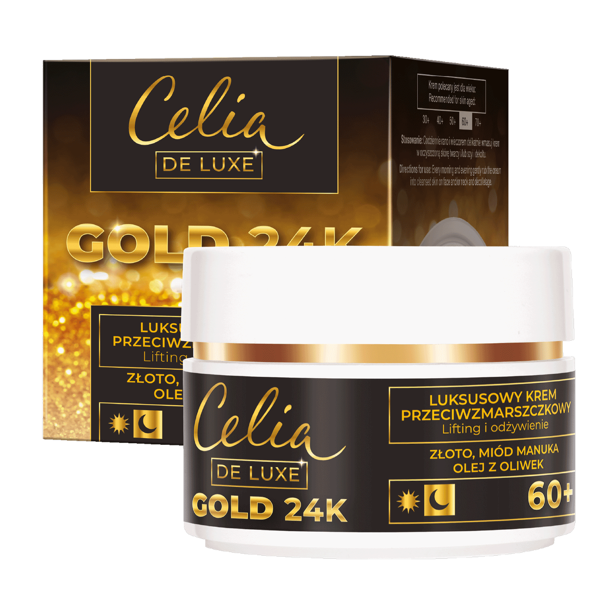 Celia Gold 24k Luksusowy krem do twarzy przeciwzmarszczkowy 60+