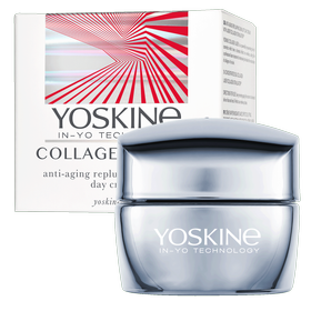 Yoskine Collagen Laser Filling and lifting face cream for the day with a laser collagen stimulator