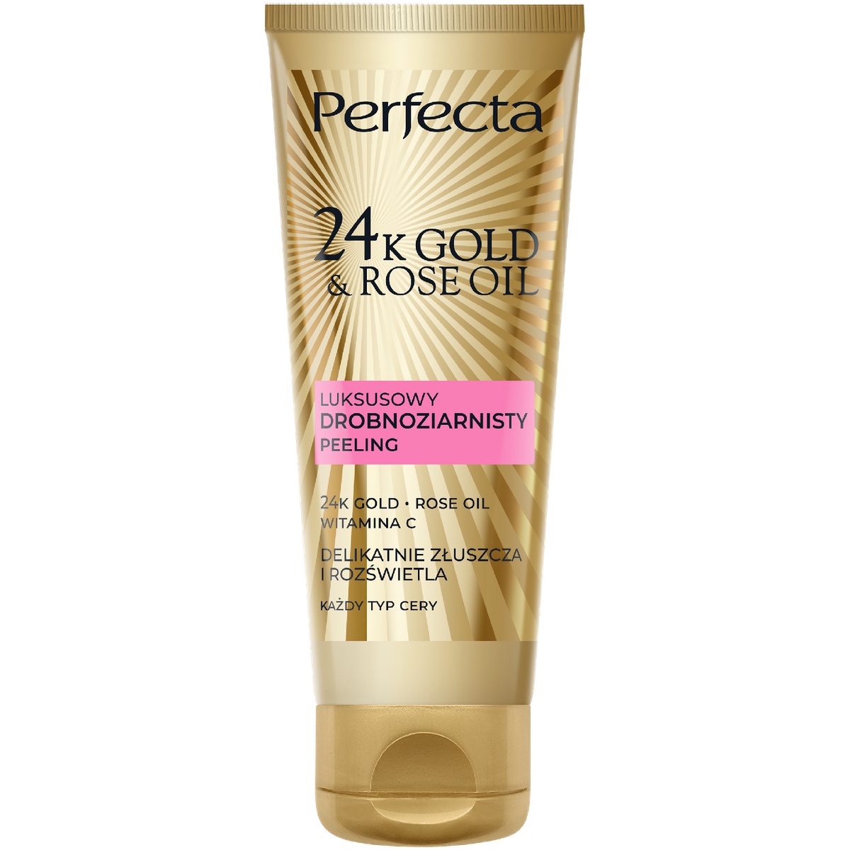 Perfecta 24K Gold&Rose Oil Luksusowy drobnoziarnisty peeling do twarzy