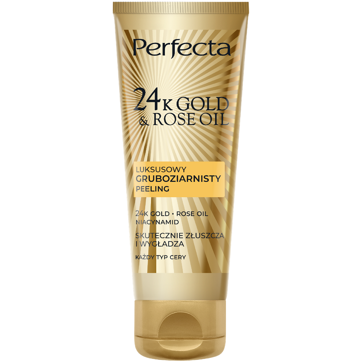 Perfecta 24K Gold&Rose Oil Luksusowy gruboziarnisty peeling do twarzy