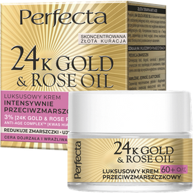 Perfecta 24K Gold&Rose Oil Luksusowy krem przeciwzmarszczkowy na dzień i na noc 60+