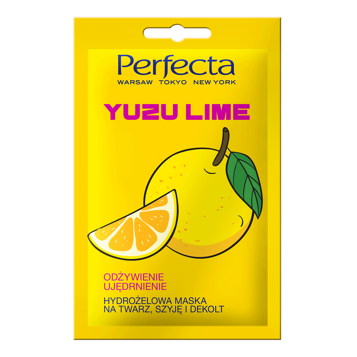 Perfecta Yuzu Lime Hydrożelowa maska na twarz, szyję i dekolt