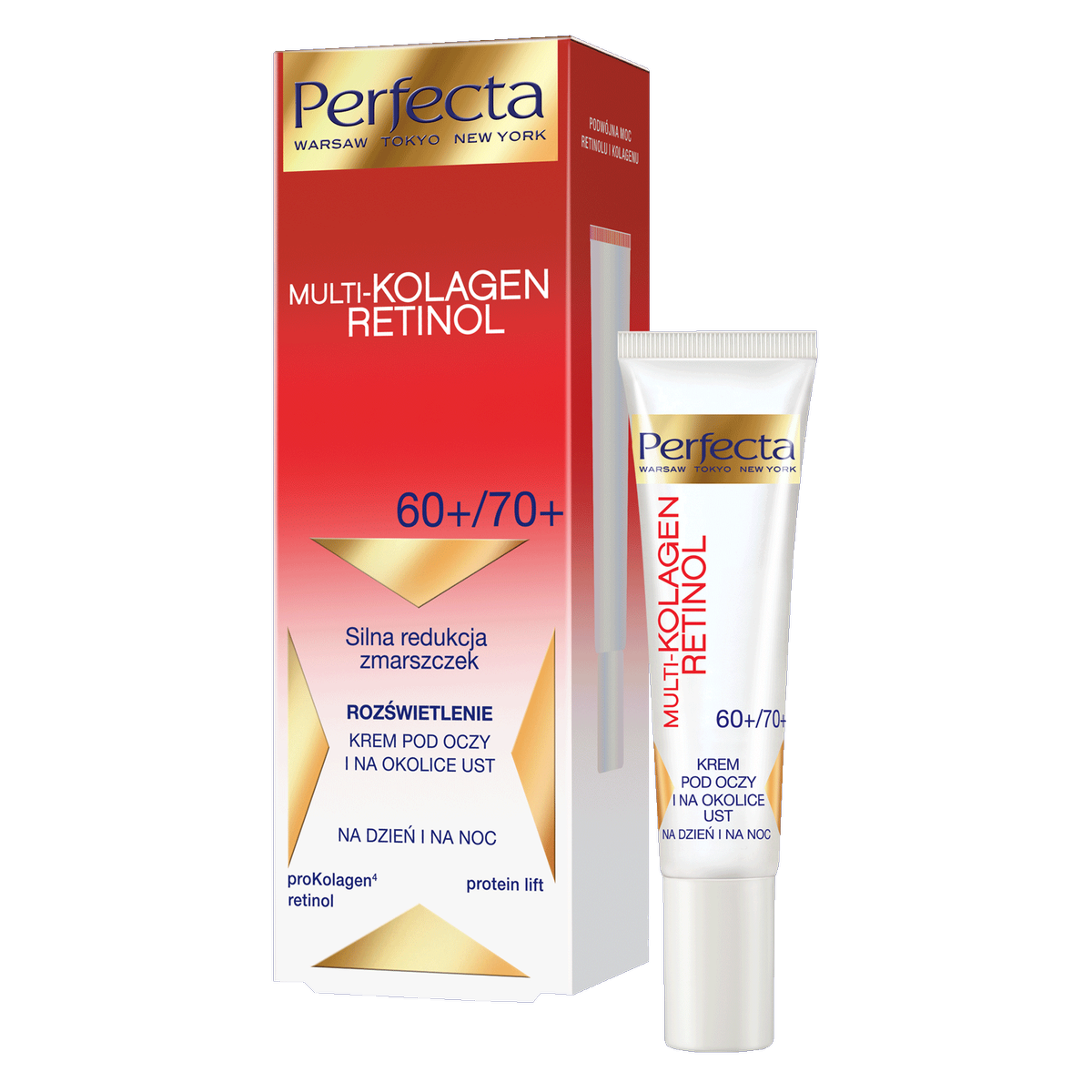 Perfecta Multikolagen Retinol Rozświetlający krem pod oczy i na okolice ust 60+/70+