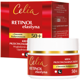 Celia Retinol & Elastyna Creme, pflegende Hyaluronsäurecreme für Tag und Nacht 50+