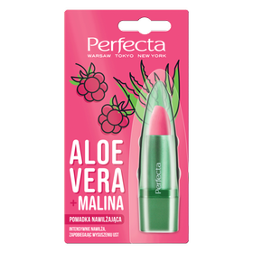 Perfecta Aloe Vera Pomadka nawilżająca do ust z aloesem i maliną