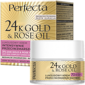 Perfecta 24K Gold&Rose Oil Luksusowy krem przeciwzmarszczkowy na dzień i na noc 70+