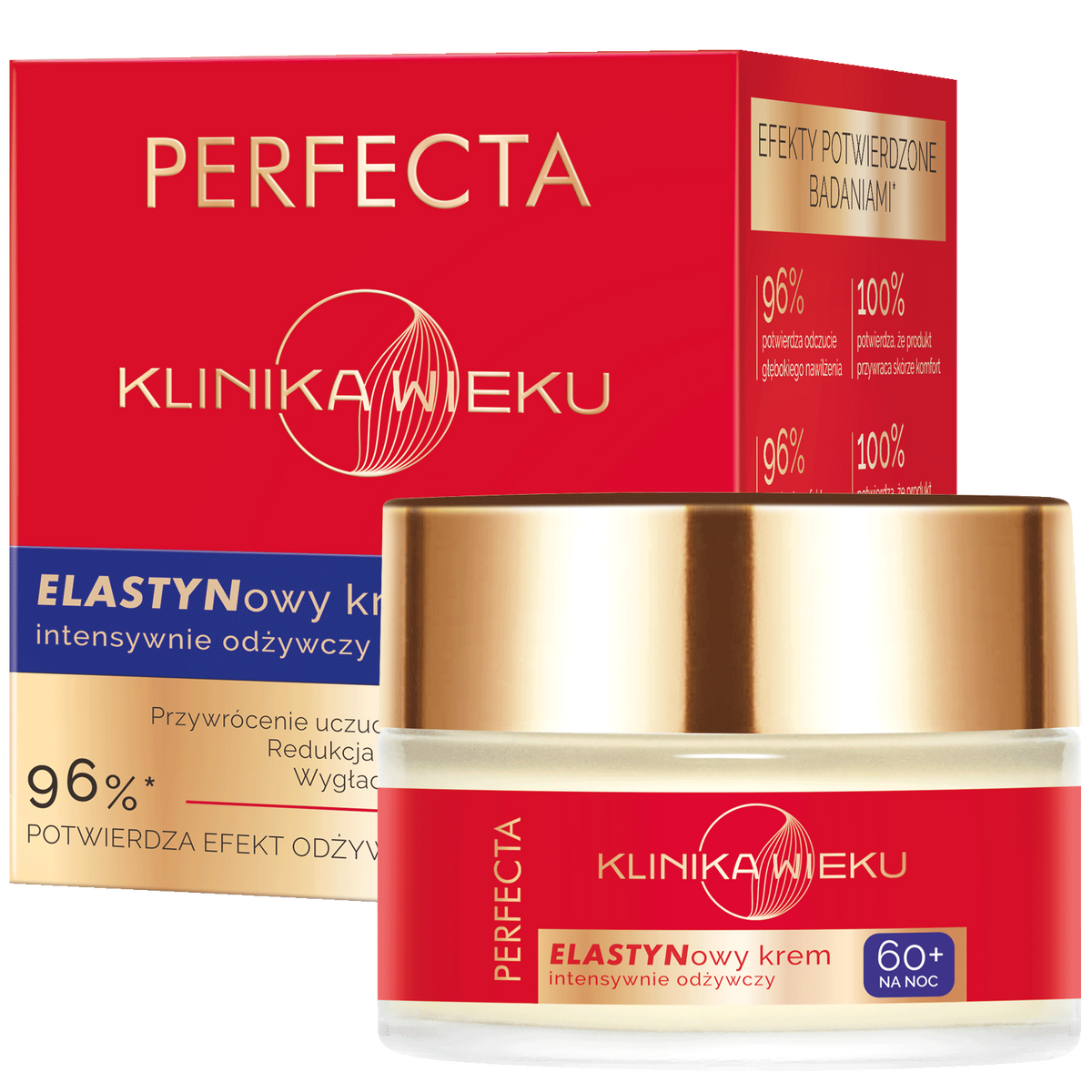 Perfecta Klinika Wieku Elastynowy krem intensywnie odżywczy na noc 60+