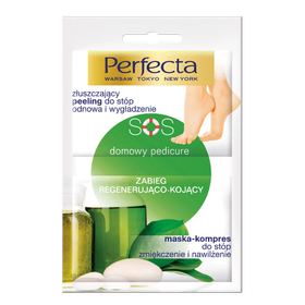 Perfecta SPA Domowy pedicure zabieg regenerujący peeling do stóp + maska/serum - regeneracja i ukojenie