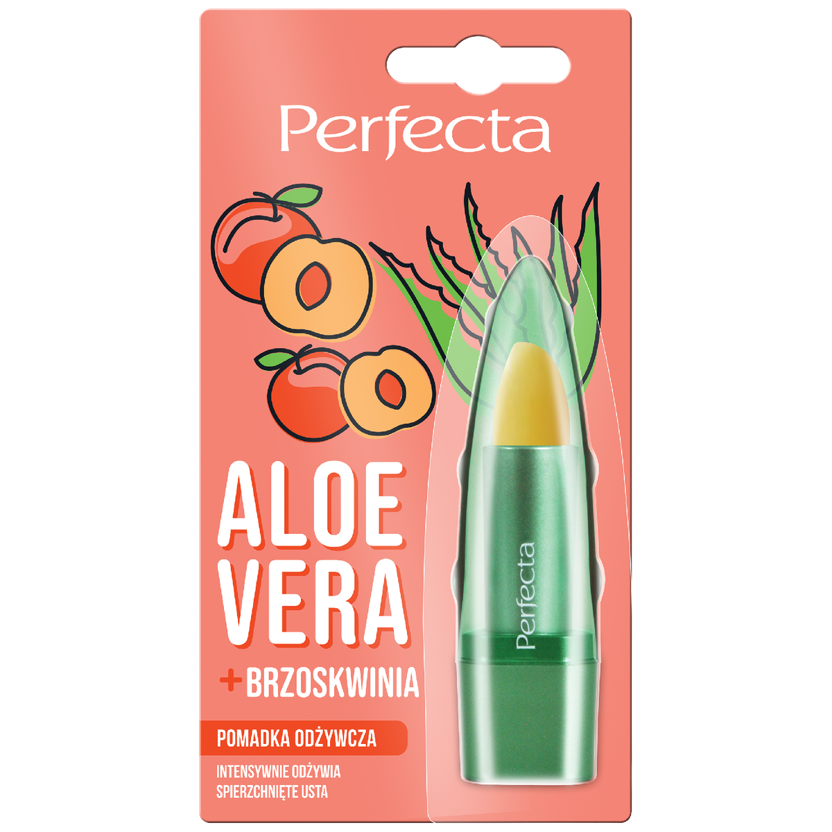 Perfecta Aloe Vera Pomadka odżywcza do ust z aloesem i brzoskwinią