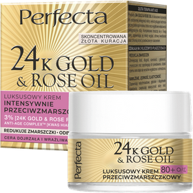 Perfecta 24K Gold & Rose Oil Luxury Anti-Wrinkle Day and Night Cream 80+