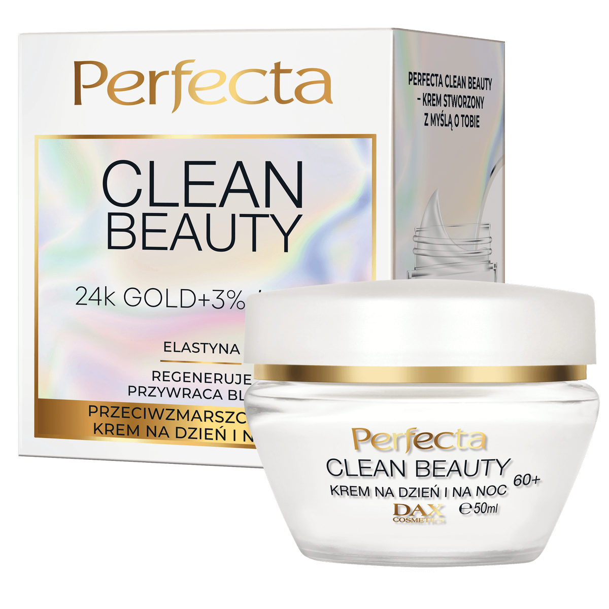 Perfecta Clean Beauty Przeciwzmarszczkowy krem na dzień i na noc 60+ z 24K Gold