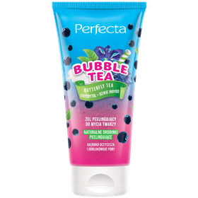 Perfecta Bubble Tea Żel peelingujący do mycia twarzy Butterfly Tea, Erytrytol + Dzikie Indygo