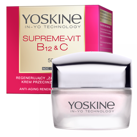 Yoskine Supreme-Vit B12 + C Regenerujący krem przeciwzmarszczkowy do twarzy na noc 50+