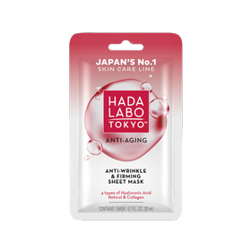 Hada Labo Tokyo Anti-Aging Anti-Falten- und straffende Feuchtigkeitsmaske auf dem Stoff